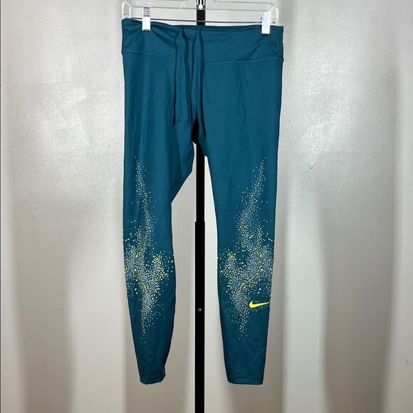 Nike Teal Leggings with Yellow Dots - Picture 1 of 6